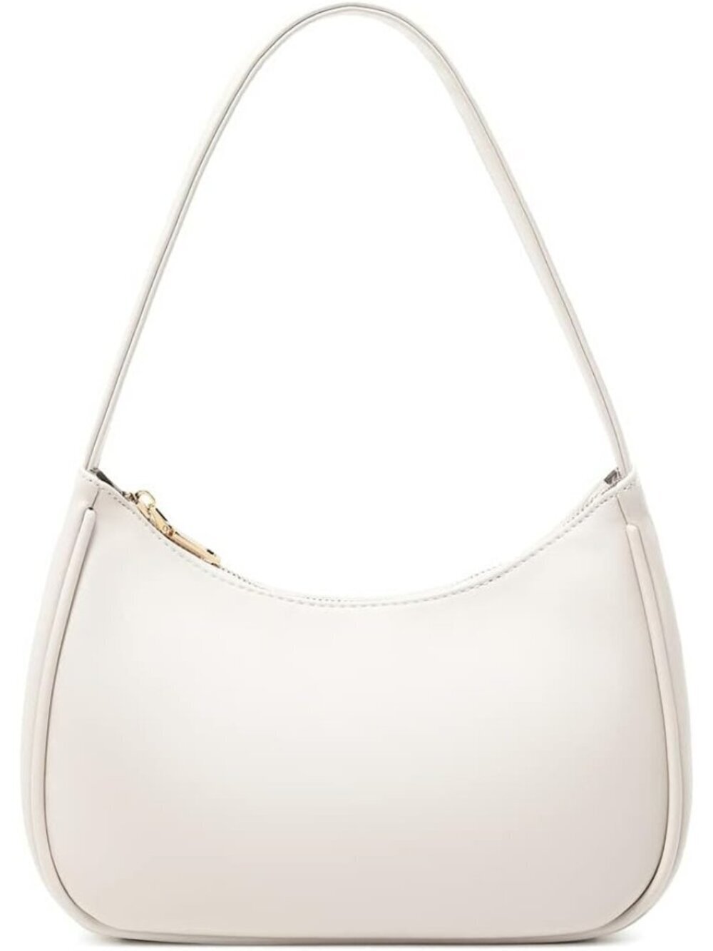 Women Beige Shoulder Tote Bag Cute Hobo Mini Clutch Zipper Bag